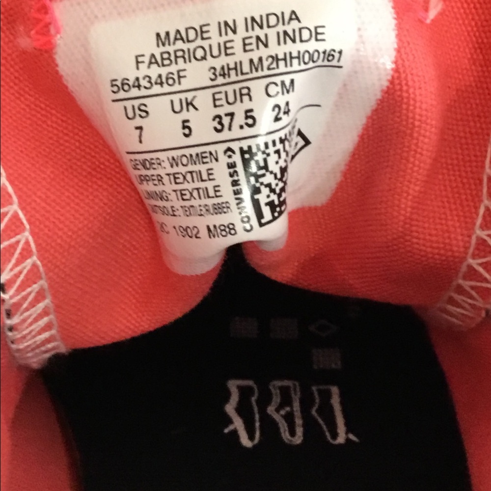 Converse All Star CTAS OX Black and Pink Sneakers - Picture 5 of 6